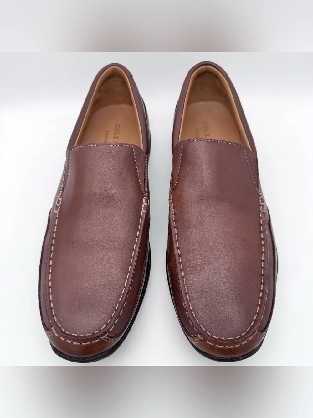 Cole Haan Hughes Grand OS C20244 Brown Leather Venetian Loafers Men's Size 10 M